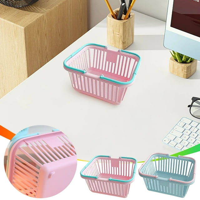 Cagogo à Moins de 5 $ 2 Pcs Panier de Jouets, Panier de Jouets pour Jeu d'Imitation, Panier d'Achats Réaliste pour Enfants Jeu Imaginatif, Panier de Rangement de Jeu pour Enfants avec Poignée