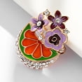 thumbnail image 2 of Moda mujer aleación goteo aceite flor diamantes de imitación broche Pin accesorio de ropa (AL475-A), 2 of 3