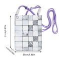 thumbnail image 2 of Multi-Color Cross-Body Handbag 8.27×5.91in Waterproof, Scratch-Resistant And Odor-Free Detachable Shoulder Strap Silver Checked Hand-Drawn Sketch_3, 2 of 8
