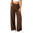 thumbnail image 2 of Dagugfen Athletic Pants for Women Loose Fitted Elastic Waist Stretchy Breathable Full Length Gym Workout Pants(S,Coffee), 2 of 6