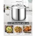 thumbnail image 2 of Stockpot Cooks Standard de acero inoxidable 18/10, 12 L, con tapa, 2 of 8