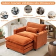 thumbnail image 6 of Sofa Chair with Ottoman,Gexpusm Oversized Upholstered Corduroy Sofa Chair with Cup Holders & USB Ports for Bedroom,Living Room,Small Spaces,Lounge Sofa Chair,Orange, 6 of 6