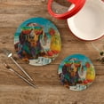 thumbnail image 2 of Wobogo Summer Dachshund Trivets Potholders Set of 2 Cotton Woven Round Hot Plate Mats for Hot Dishes Bowls Teapots, 2 of 7