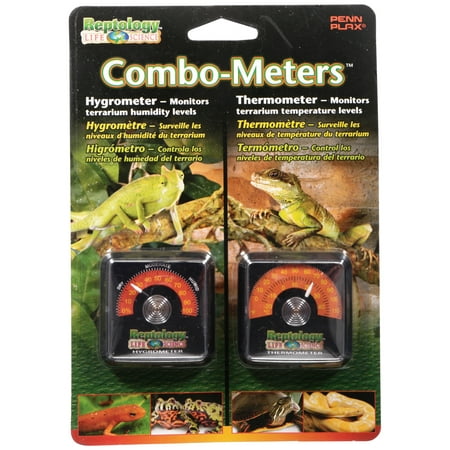 Penn Plax Reptology Life Science Combo-Meters Hygrometer & Thermometer Terrarium Monitors 2 pc Carded