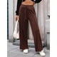 thumbnail image 4 of Pantalones Deportivos de Pierna para Mujer, Cintura Alta, Holgados y con Cordón Ajustable Color Café XXL, 4 of 9