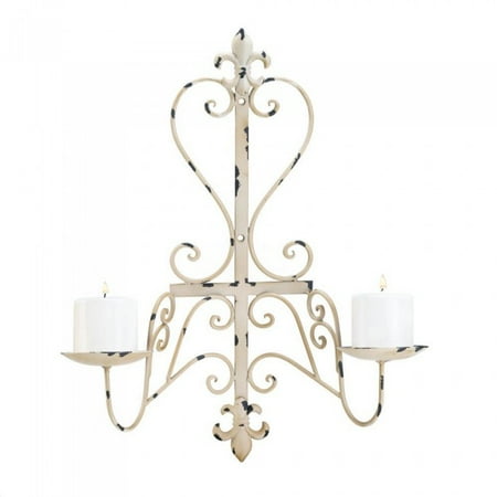 Limoges Antique Sconce - ANTIQUED FLEUR DE LIS CANDLE SCONCE