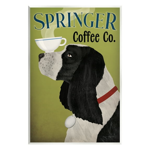 Stupell Industries Springer Coffee Advertisement Animals & Insects Painting Unframed Art Print Wall Art, 10 x 15