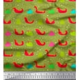 thumbnail image 1 of Soimoi Green polyester Crepe Fabric Santa Bag,Tree & Sleigh Christmas Print Fabric by Yard 42 Inch Wide, 1 of 3