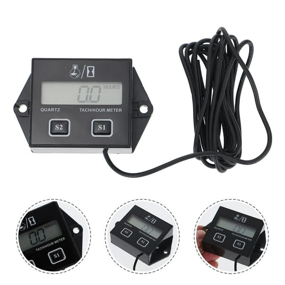 Milisten 1Ud Tacómetro Digital De Motor Negro Con Pantalla LCD Para Máquinas Y Temporizador Eficiente