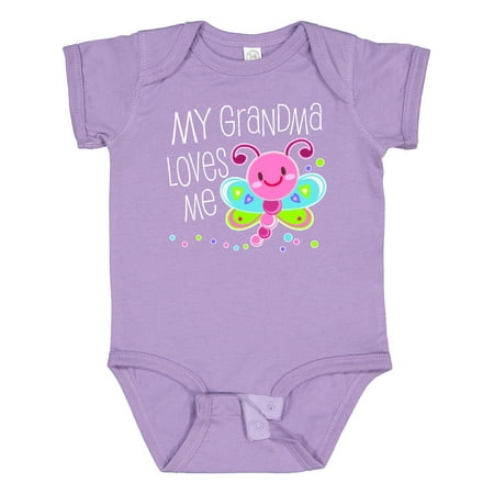 

Inktastic My Grandma Loves Me- Cute Dragonfly Gift Baby Boy or Baby Girl Bodysuit