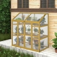 thumbnail image 2 of MIDOQIN Cold Frame Greenhouse, 2-Tier Mini Wooden Plant Green House, Greenhouses for Outdoor Indoor with Adjustable Shelf &  Open Top Lids, 2 of 9