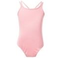 thumbnail image 2 of DPOIS Girls Kids Girls Spaghetti Strap Crisscross Back Ballet Dance Leotard Bodysuit Pink 7-8, 2 of 6