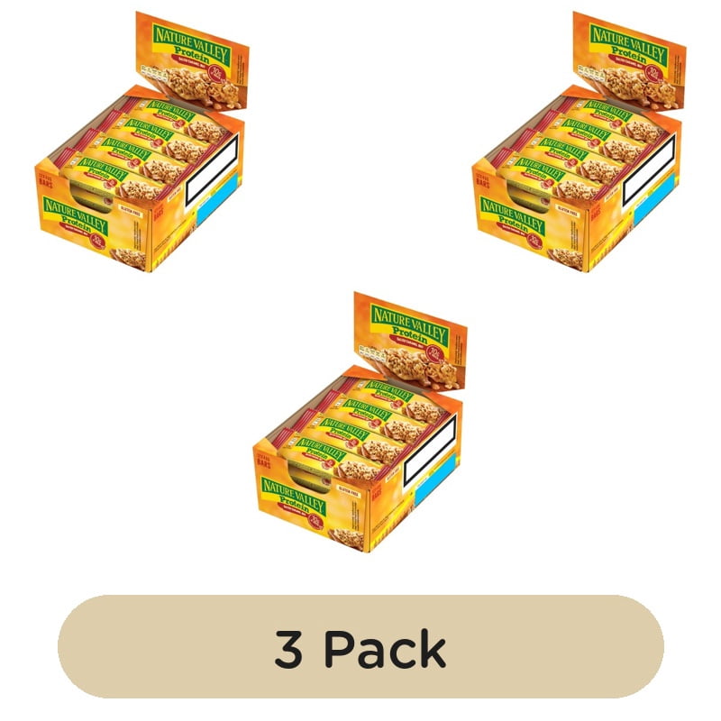 Nature Valley Protein Salted Caramel Nut Cereal Bars 12 x 40g, British Import (Pack of 3)