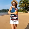 thumbnail image 3 of Balery American Flag Skull Vestidos de verano para mujer con estampado: vestido holgado sin mangas, vestido playero informal y cómodo para días calurosos., 3 of 7