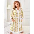 thumbnail image 5 of Ekouaer Robes for Women Knee Length Bathrobe Lightweight Kimono Robe 3/4 Sleeve Sleepwear with Pockets, 5 of 6