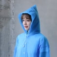 thumbnail image 3 of Yuarrent 150cm-185cm Capa de lluvia para adultos Ropa de lluvia impermeable para exteriores Tamaño libre Manga larga Protección completa Sudadera con Paraguas de lluvia Azul, 3 of 6