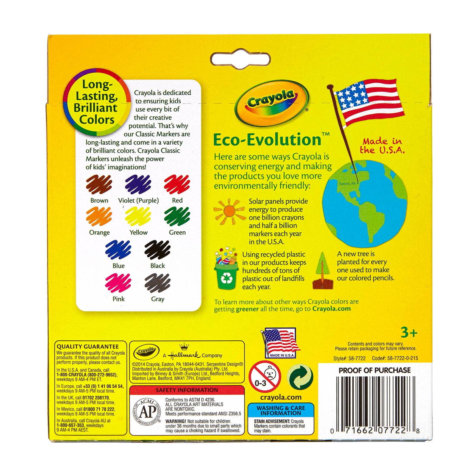 Crayola Classic Broad Line Markers, Value Pack with 120 Count, 12 Pack