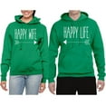 thumbnail image 2 of Wild Bobby, Happy Wife Happy Life Couples, Matching Couples Hoodie, Kelly, Mens 2XL-Womens 2XL, 2 of 3