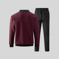 thumbnail image 5 of Yusimy Men's Solid Color 2-Piece Stand-Up Collar Outdoor Set Long Sleeve Breathable Elastic Waist Drawstring Pocket Regular Fit, 5 of 6