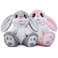 thumbnail image 1 of Peluche de conejo HO-EF de 8.5 cm con orejas caídas para niños, rosa + gris, 1 of 7