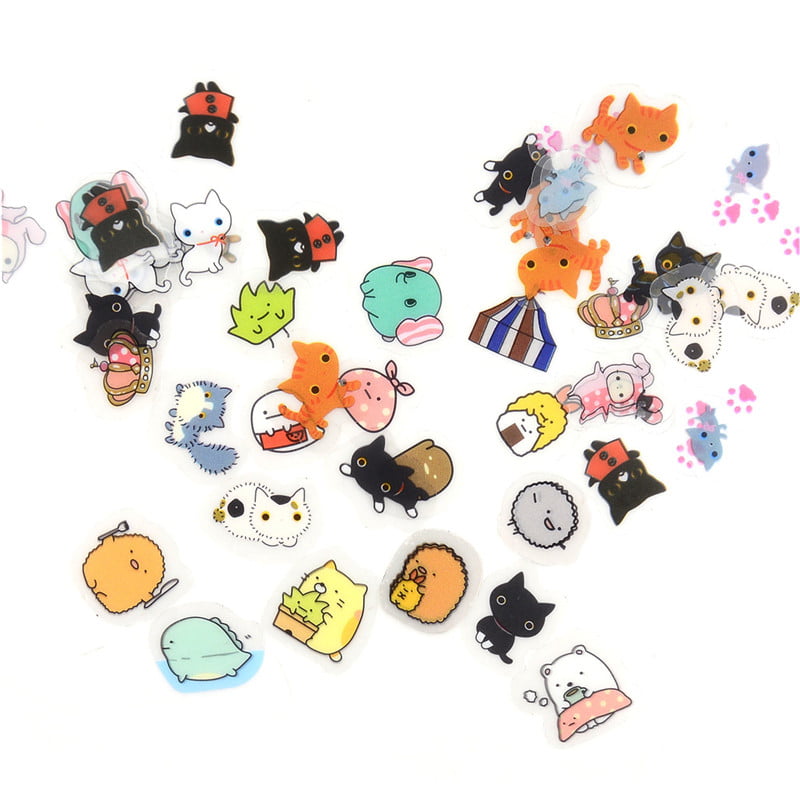 Newly 80Pcs DIY Cute Kawaii Transparent PVC Stickers Lovely Rilakkuma Sticker SH 