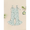 thumbnail image 2 of Nygoyerh Toddler Baby Girls Summer Bell Bottom Overalls Daisy Print Sleeveless Suspender Jumpsuit 6M 12M 18M 24M 3T Infant Sweet Flare Romper Pants for Casual Daily, 2 of 9