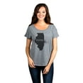 thumbnail image 2 of Thread Tank Home Roots State Illinois IL Women's Relaxed Slouchy Dolman T-Shirt Tee Heather Grey Small, 2 of 4