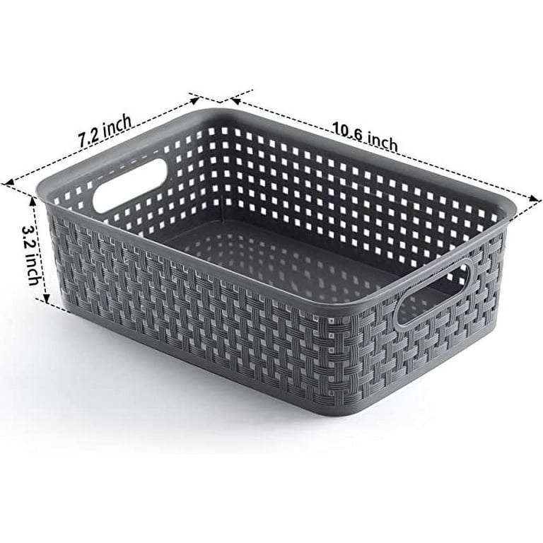 8 Pcs Plastic Storage Baskets - Small Pantry Organization and Storage Bins
