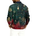 thumbnail image 4 of Wutalume Men's V-Neck Christmas Print Sweater, Long Sleeve Ribbed Knit Pullover, Cozy Stretch Top for Holiday Parties, Casual Comfort and Layering,Deep Red 4XL, 4 of 6