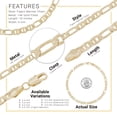 thumbnail image 4 of BEBERLINI Women Figaro Mariner Chain Anklet 14K Gold Filled Ankle Bracelet 10" Jewelry 4mm, 4 of 7