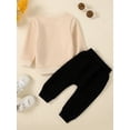 thumbnail image 5 of Jxzom Baby Boy Fall Clothes The Handsome Ones Are Always Trouble Letter Print Long Sleeve Sweatshirt Tops Pants 2Pcs Toddler Infant Outfits Set, 5 of 8