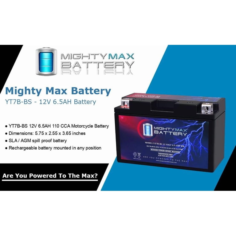 YT7B-BS 12V 6.5AH Replacement Battery for Suzuki DRZ400 S 02-03