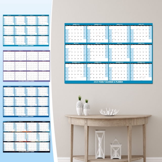 Xihbxyly Calendario de Pared Borrable 2025, Marco de Fecha Grande, Superficie Antimanchas, Fácil Instalación, Marcador Incluido, 81 X 122 Cm