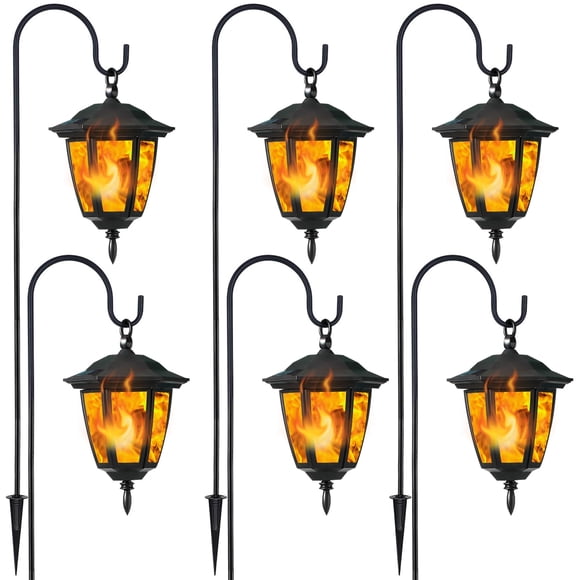 Luces solares colgantes efecto llama Dynaming, gancho de 16 cm, paquete de 6, IP44