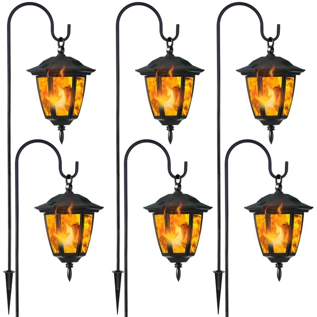 Luces solares colgantes efecto llama Dynaming, gancho de 16 cm, paquete de 6, IP44