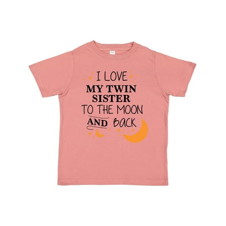 

Inktastic I Love My Twin Sister To The Moon and Back Gift Toddler Boy or Toddler Girl T-Shirt