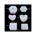 thumbnail image 2 of 3pcs/set Box Shaped Resin Molds Including Jewelry Box Shaped Silicone Resin Mold With Heart Design, Hexagonal Storage Box Mold And Square Mold For Making Resin Crafts, 2 of 5