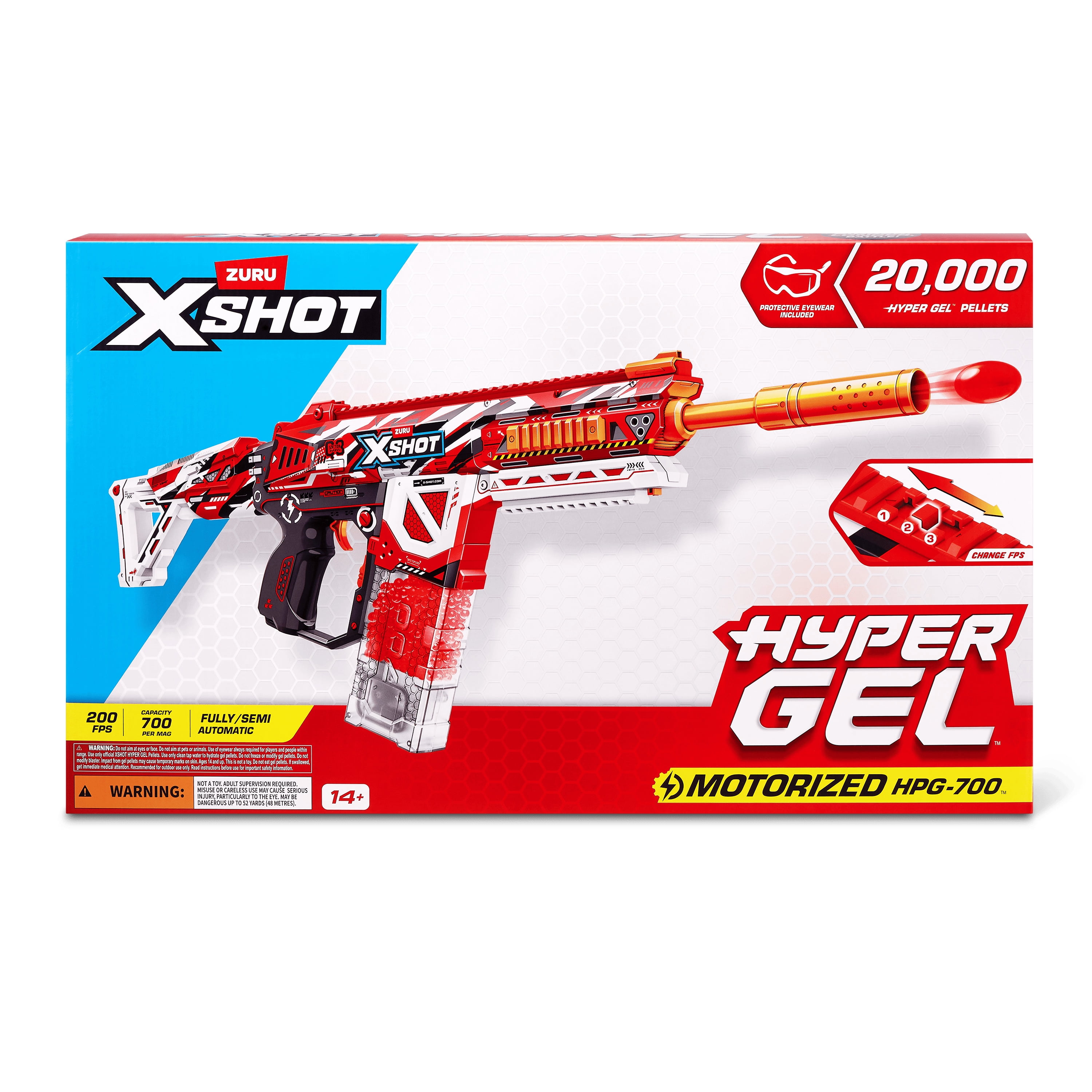 XSHOT Hyper Gel HPG-700 Motorized Blaster (20,000 Pellets) Outdoor Blaster by ZURU for Ages 14+