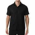 thumbnail image 1 of pstuiky Camisa de manga corta para hombre, Cárdigan de verano de color liso para hombre, camisa informal holgada de manga corta con bolsillo y solapa de manga corta para hombre. l, 1 of 9
