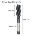thumbnail image 2 of Unique Bargains M12 x 1.75 Spiral Flute Thread Tap, Metric Machine Threading Tap HSS Nitriding Coated, Round Shank with Square End, 2 of 7