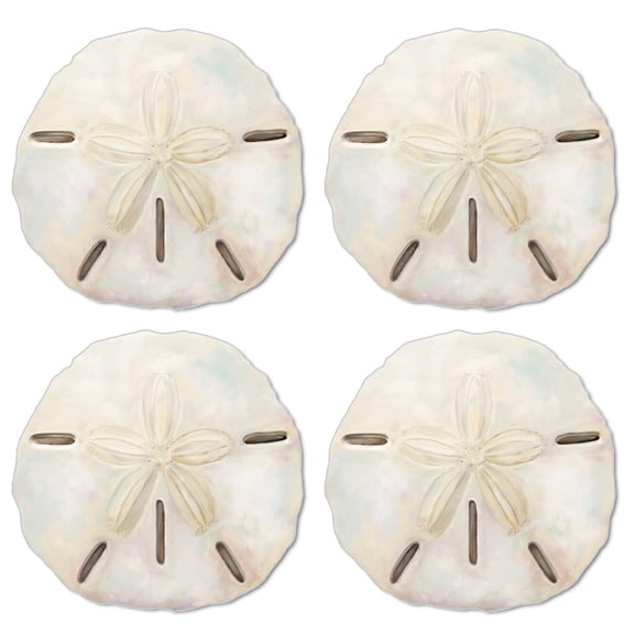 CounterArt Sand Dollar Shaped Reversible Easy Care Flexible Tabletop Placemat 4 Pack