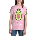 thumbnail image 3 of Wukai Cute Avocado Youth Unisex Short Sleeve T-Shirt for Boys, Girls, Teens, and Kids-X-Large, 3 of 7