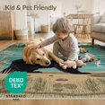 thumbnail image 4 of ODIKA 8'x10' Washable Area Rug Lake Border Cabin Forest Wildlife Print Motif Motifs Fishing Flowing Dynamic for Dining Room, Large Office, Lounge, Non-Slip Chair-Friendly Mat, 4 of 7