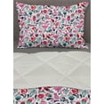 thumbnail image 3 of Tulip Comforter & Sham Bedding Set, Floral Background with Linked Swirling Tulip and Branches Fresh Ornate, 3 pcs Duvet Set Microfiber Filling Quilt, 5 Sizes, Pink Teal Red, by Ambesonne, 3 of 4