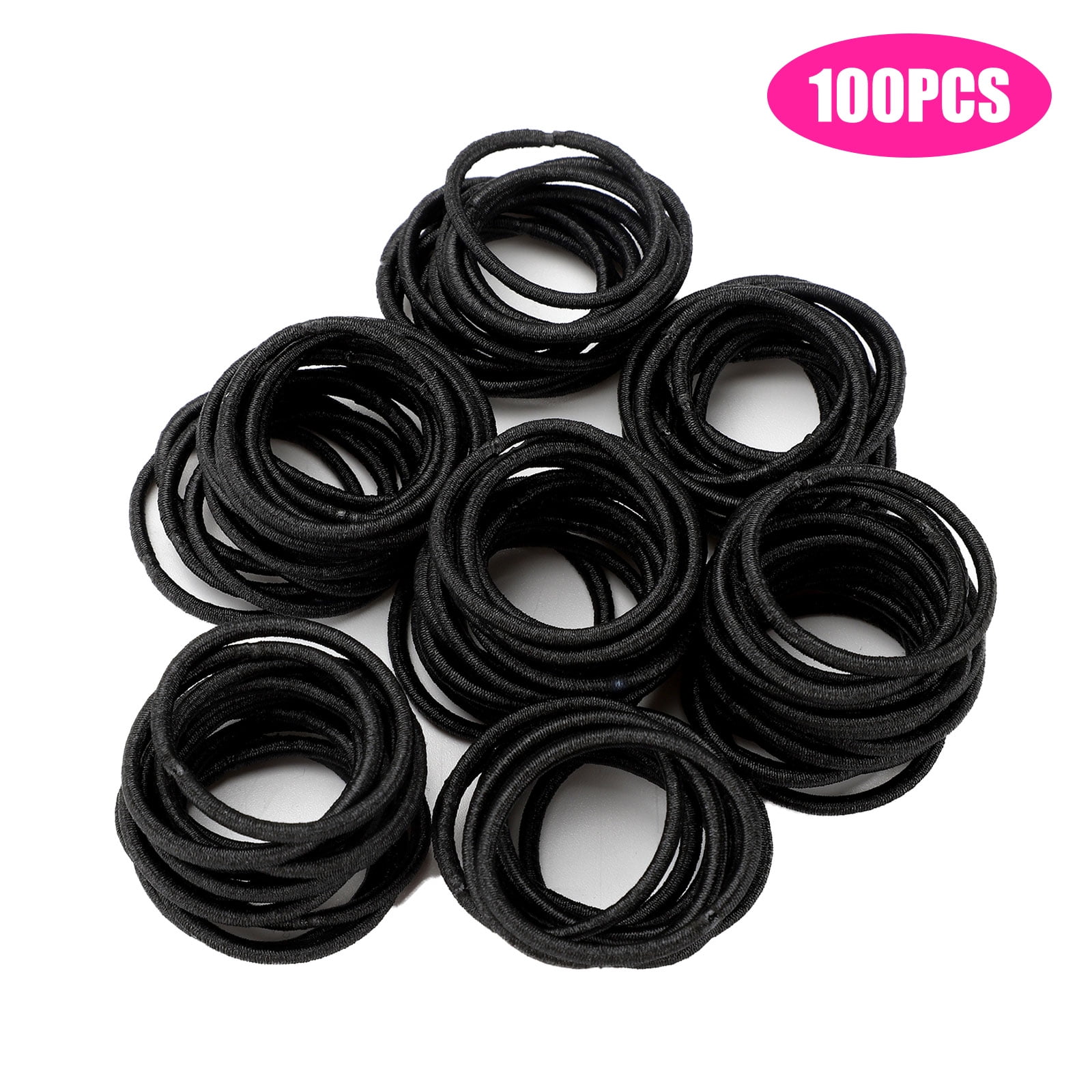 Mini Rubber Bands Black Elastic Hair Band Soft Hair Elastics Ties