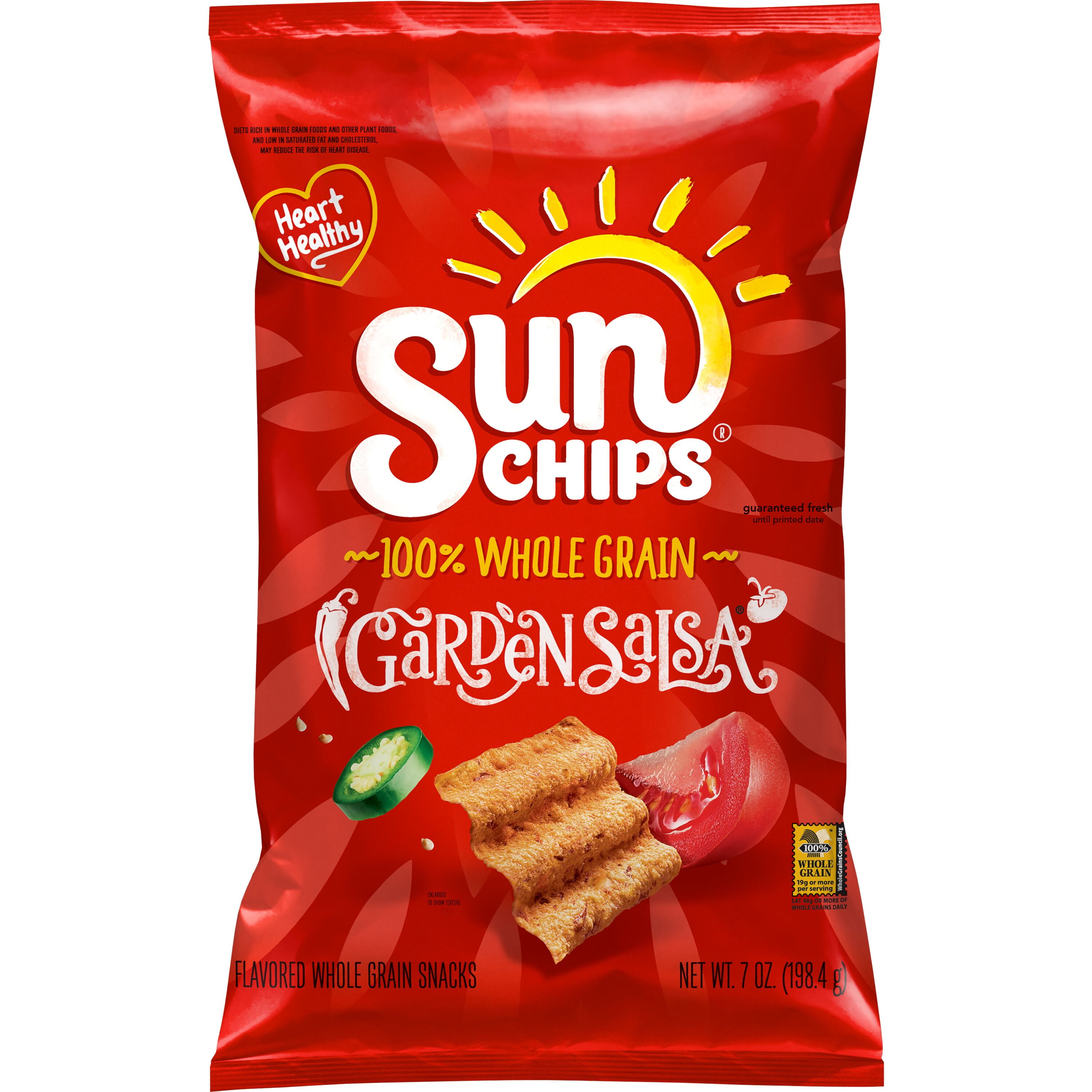 4 pack) SunChips Garden Salsa Whole Grain Snacks, 7 oz Bag 4 pack) SunChips Garden Salsa Whole Grain Snacks, 7 oz Bag