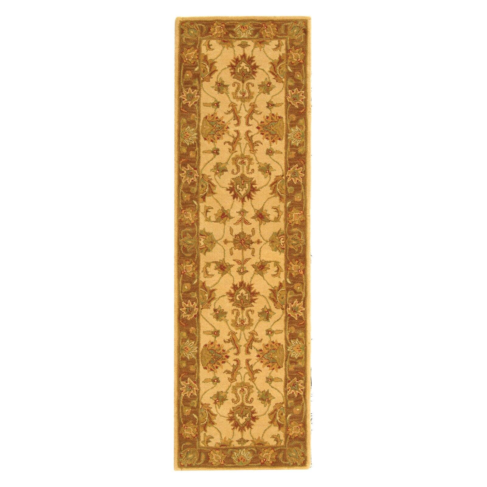 SAFAVIEH Heritage Regis Traditional Wool Runner Rug, Ivory/Brown, 2'3" x 10' - image 4 of 9