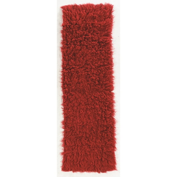 Linon Home Décor New Flokati Area Rug Collection, Red, 2.33 x 8.5