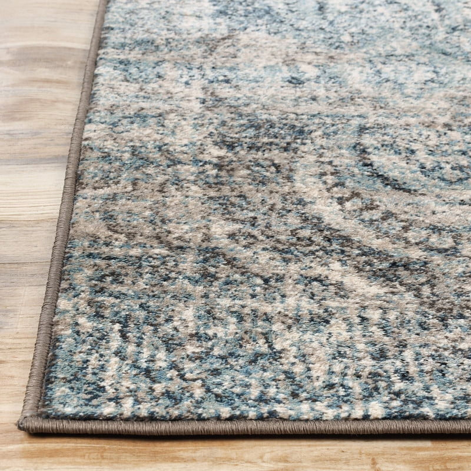 Superior Salford Medallion Indoor Runner Rug, 2' 7" x 8', Blue-Beige