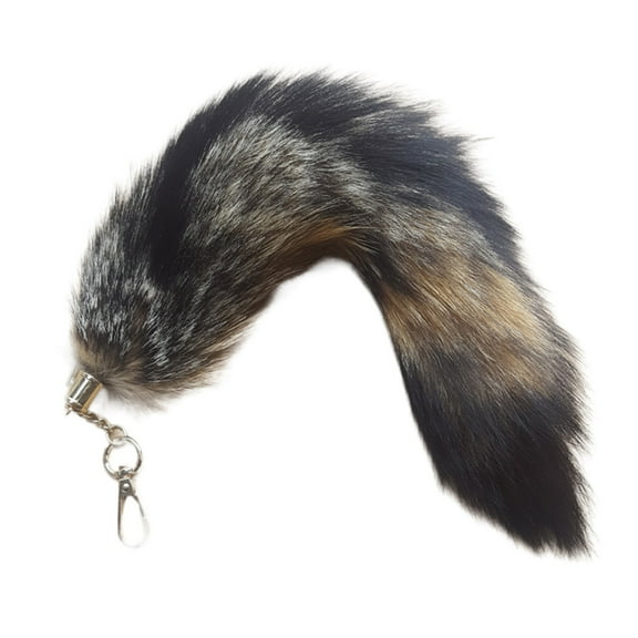 Bottone Unique F0x Tail Keychain Furs Pendant Keyrings Key Holder for Bag Charm Backpack Car Decoration Jewelry Accessory Couple